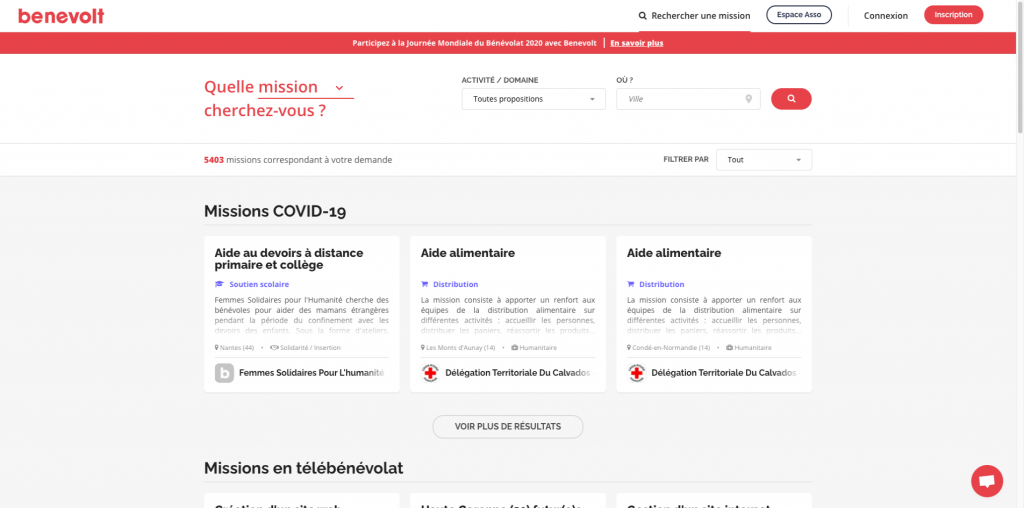 rechercher des bénévoles