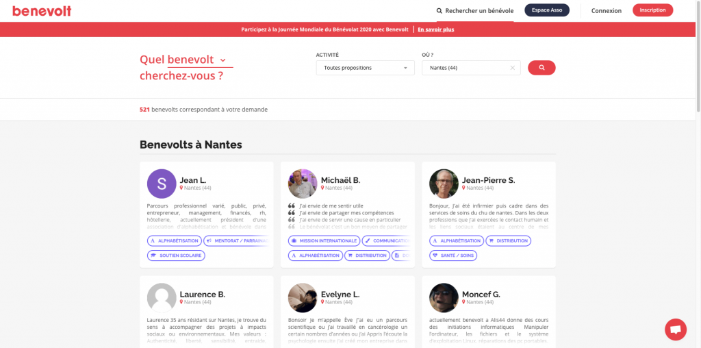 trouver des bénévoles