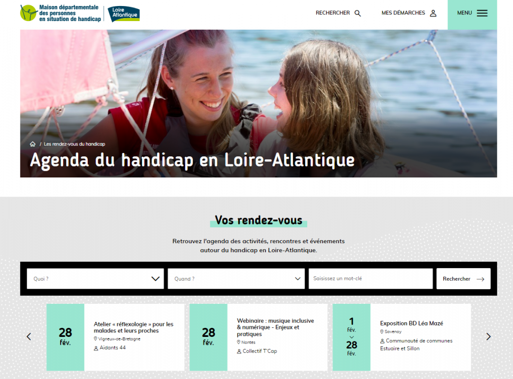Agenda du département Loire-Atlantique concernant le handicap