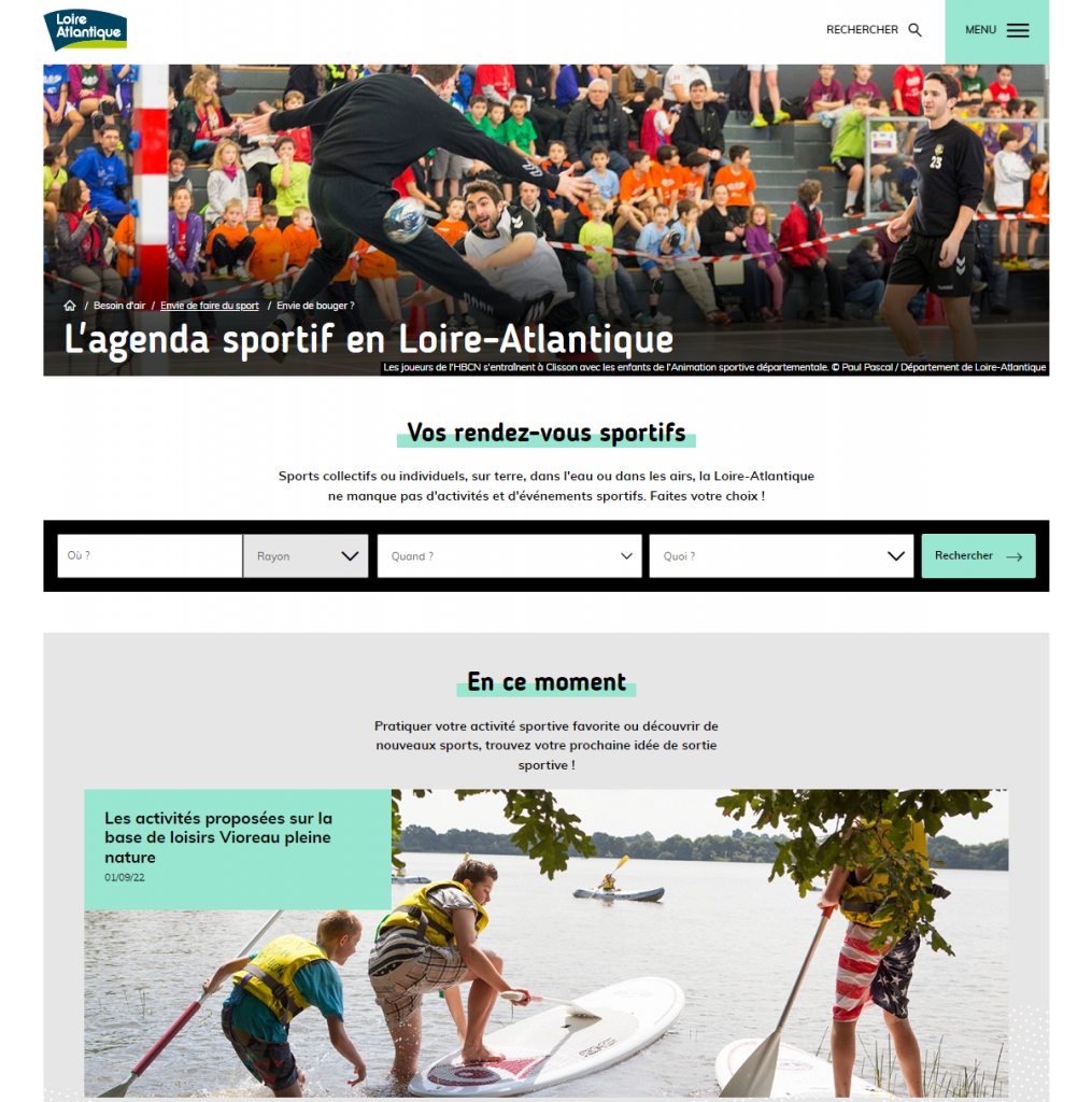 Agenda du département Loire-Atlantique concernant les évènements sportifs